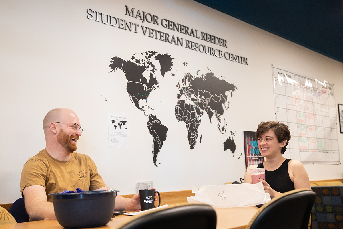 Students at the Student Veteran Resource Center