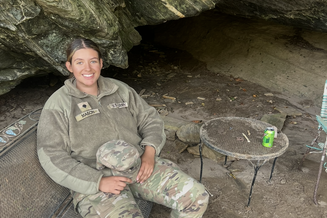 Student spotlight Valerie Mason taking time to rest while in the field. 